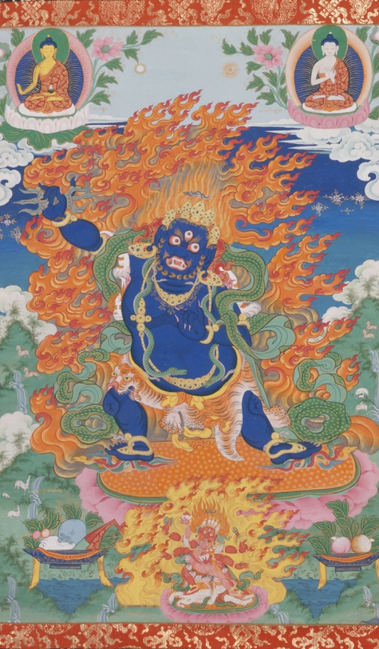 18世纪 狮皮手持金刚菩萨唐卡